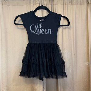 The Children's Place Black 'Lil' Queen' Tulle Dress Ruffled Layered Design